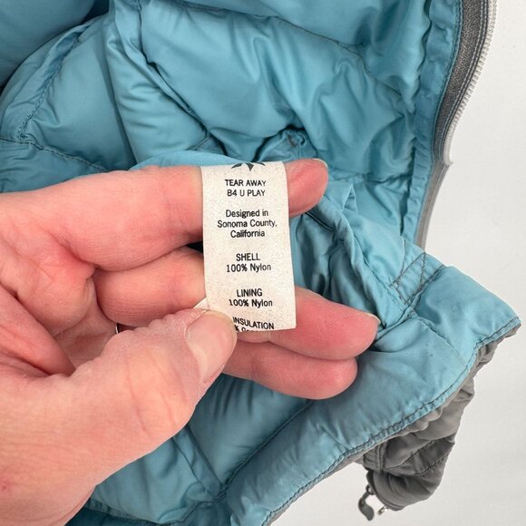 Athleta Full Zip Quilted Puffer Vest Womens Medium Gray Nylon Goose Down Pockets - Picture 10 of 10